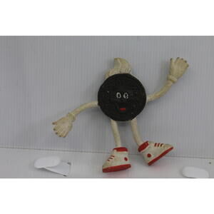 Vintage Oreo Cookie Character Figurine with Red Sneakers Bendable toy